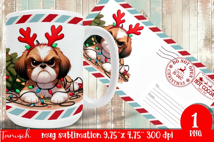 funny christmas SHIH TZU MUG Wrap Sublimation