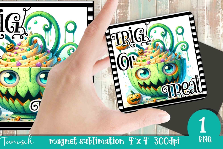 Halloween Monster Milk Shake sublimation magnet