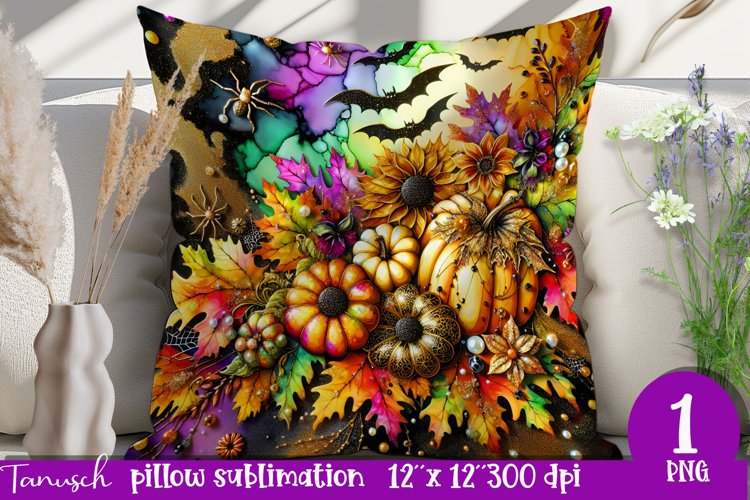 funny FALL Pumpkin with Bow Pillow sublimation PNG