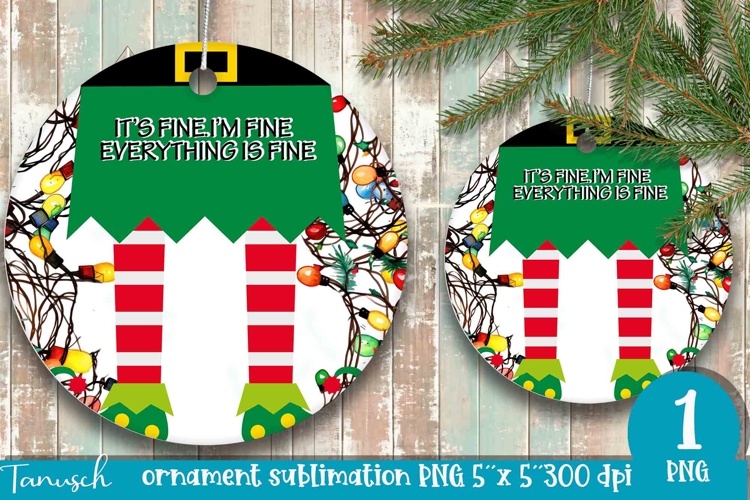 funny christmas ornament Its fine, Im fine design