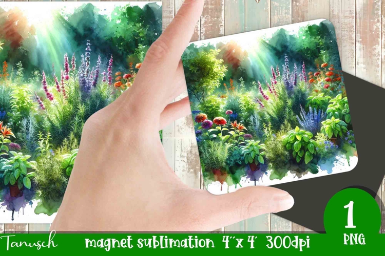 Herbs Garden magnet sublimation / watercolor JPG