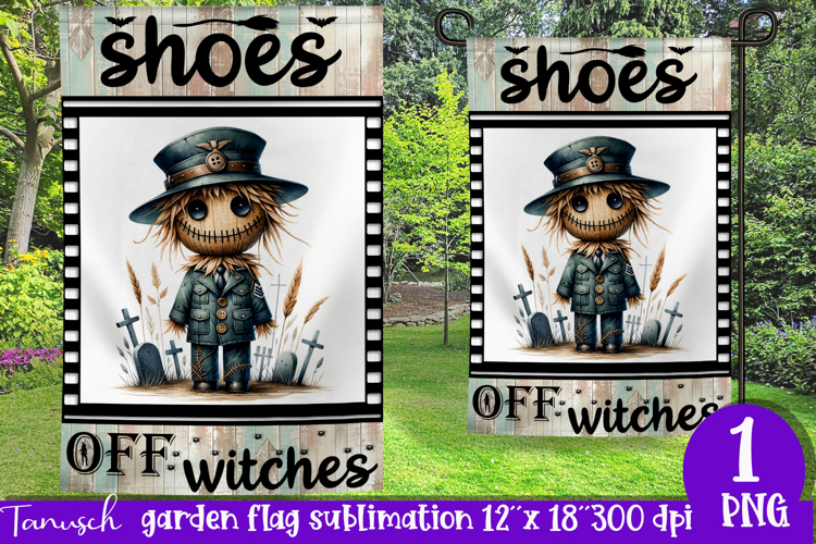 vintage Creepy sublimation Halloween Garden Flag PNG