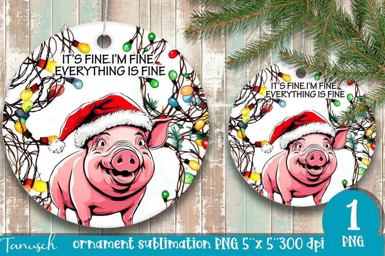 funny christmas ornament Its fine, Im fine design