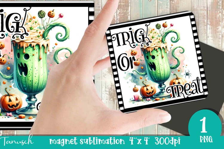 Halloween Monster Milk Shake sublimation magnet