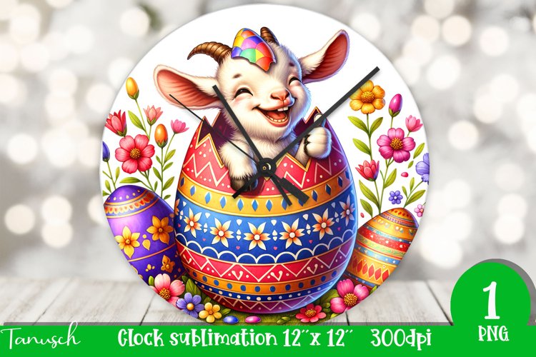 funny happy EASTER wall clock Sublimation hatching Egg