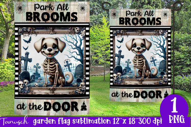vintage Creepy sublimation Halloween Garden Flag PNG