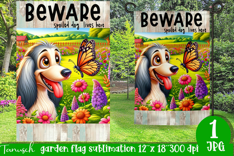 Beware dog Garden Flag Sublimation
