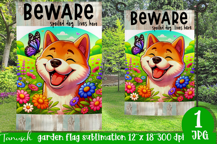 Beware dog Garden Flag Sublimation