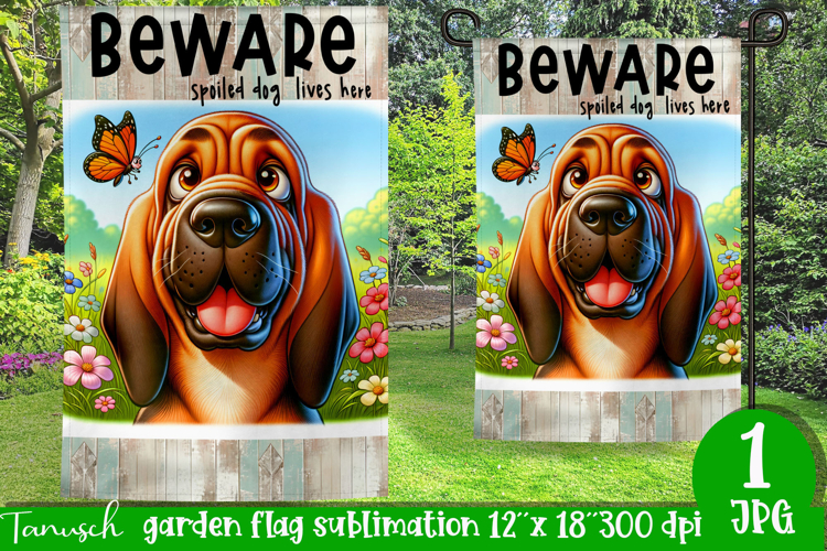 Beware dog Garden Flag Sublimation