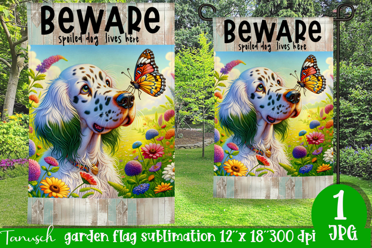 Beware dog Garden Flag Sublimation