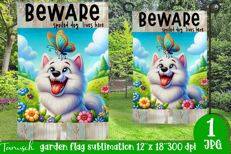 Beware dog Garden Flag Sublimation