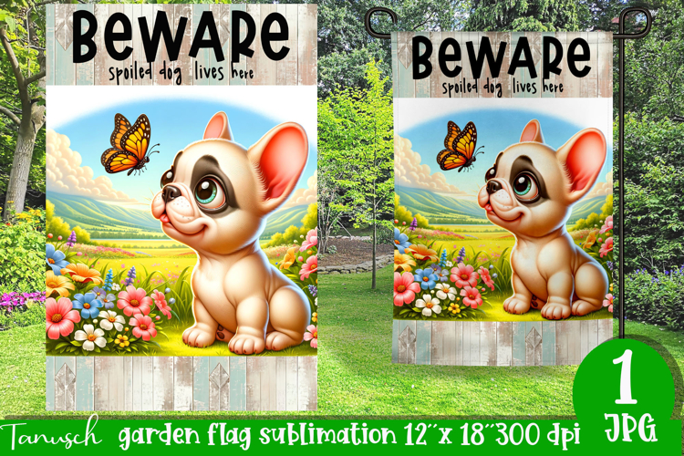 Beware dog Garden Flag Sublimation