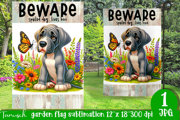 Beware dog Garden Flag Sublimation