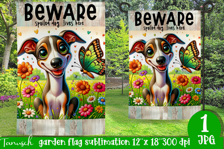 Beware dog Garden Flag Sublimation