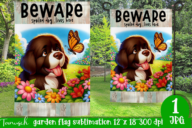 Beware dog Garden Flag Sublimation