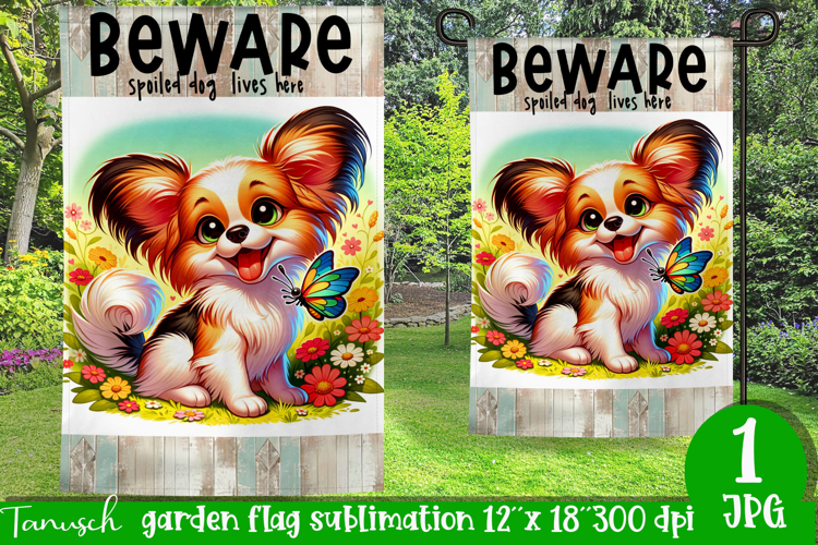 Beware dog Garden Flag Sublimation