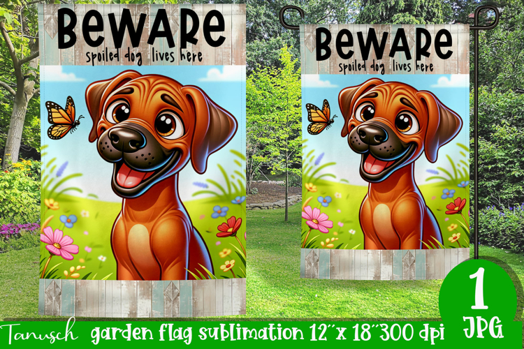 Beware dog Garden Flag Sublimation