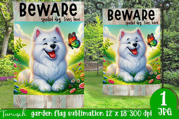 Beware dog Garden Flag Sublimation