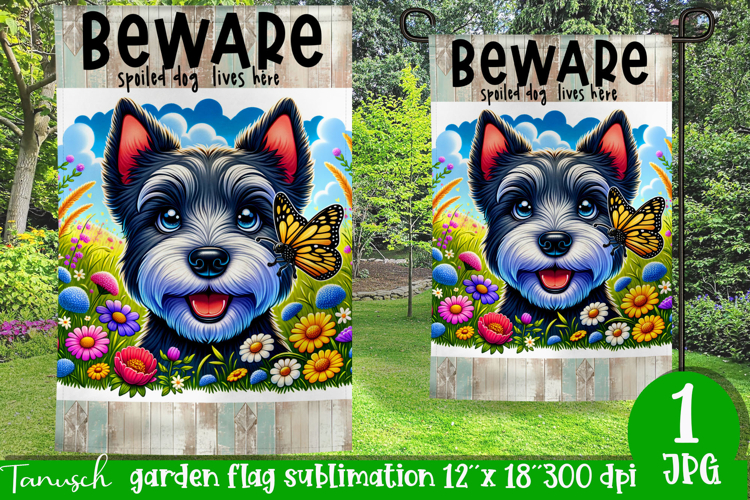 Beware dog Garden Flag Sublimation