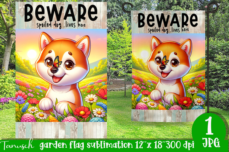 Beware dog Garden Flag Sublimation