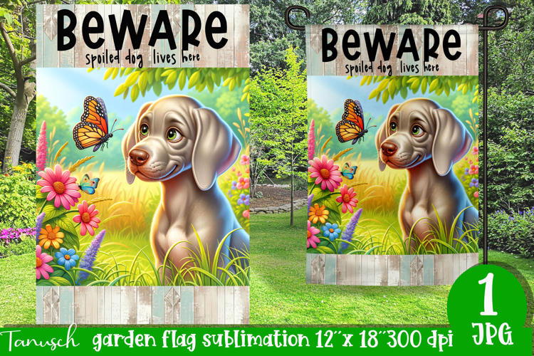 Beware dog Garden Flag Sublimation
