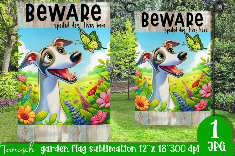 Beware dog Garden Flag Sublimation