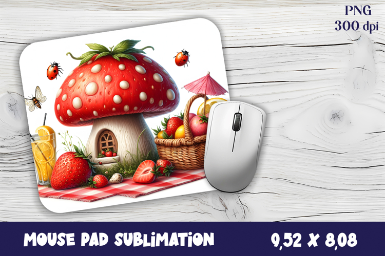 Summer mushroom house | mushroom house mouse pad