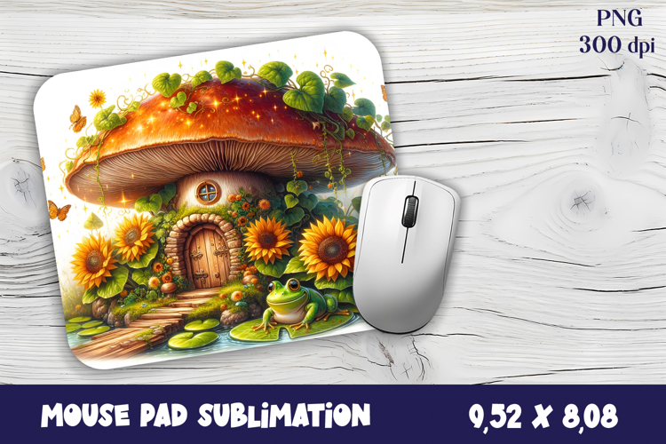 Summer mushroom house | mushroom house mouse pad