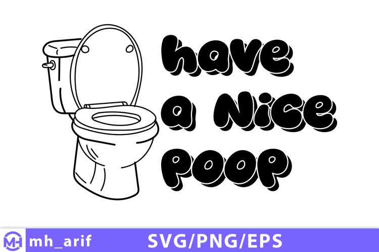 Funny Toilet Hand-Drawn SVG PNG Design
