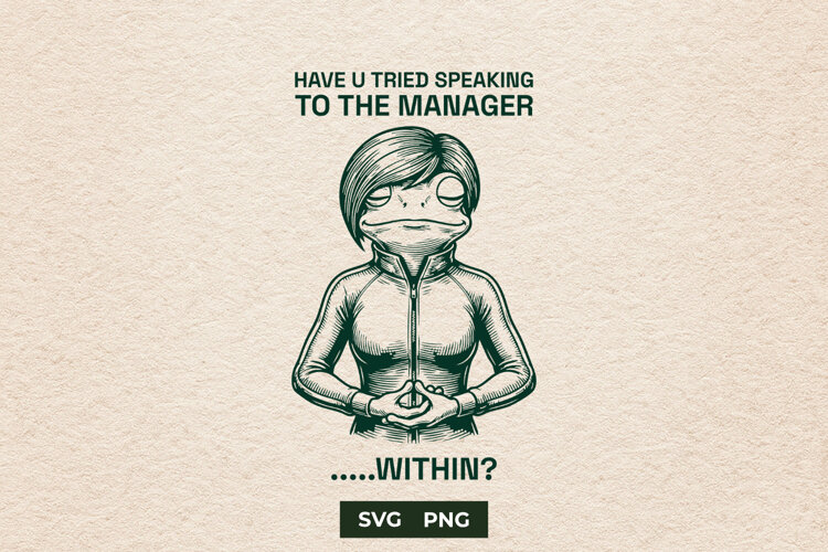 Sarcastic Karen Frog Speak To The Manager SVG File example image 1
