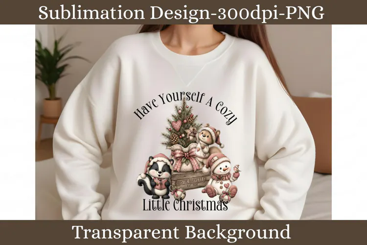 Cozy Little Christmas Woodland Animals PNG Holiday Design