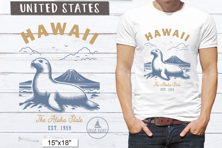 Hawaii PNG | Vintage United States Sublimation Design