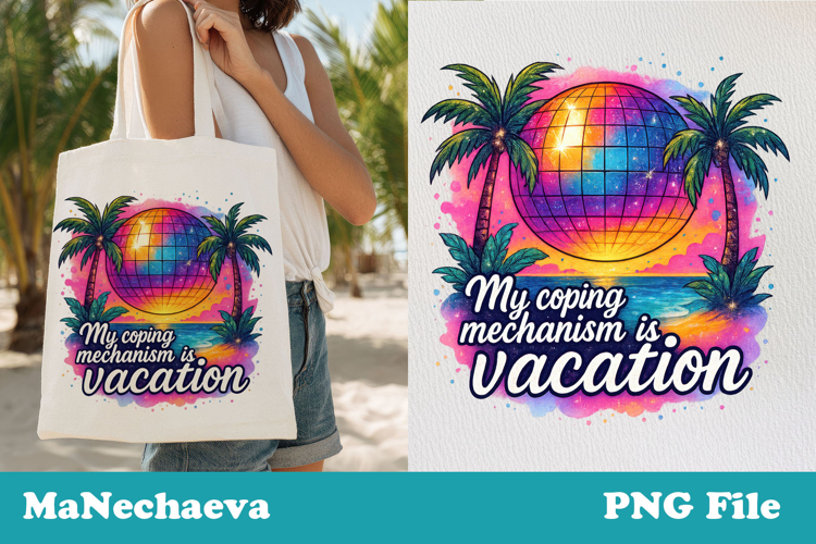 Disco Sunset PNG | Funny Vacation Coping Quote