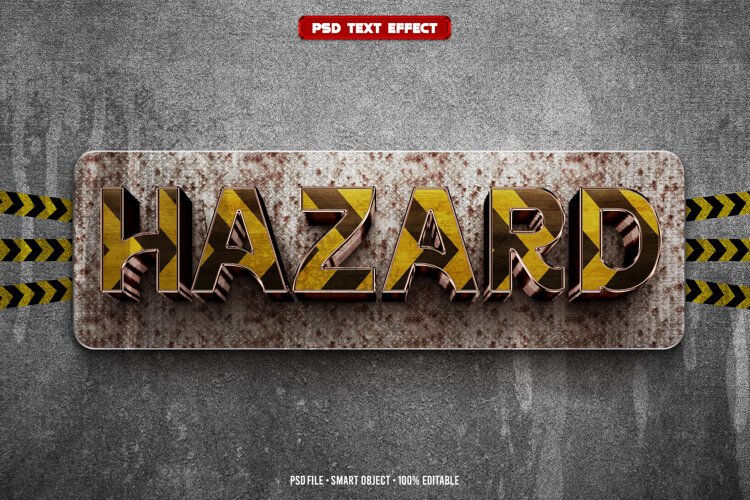 Hazard 3D editable text effect example image 1