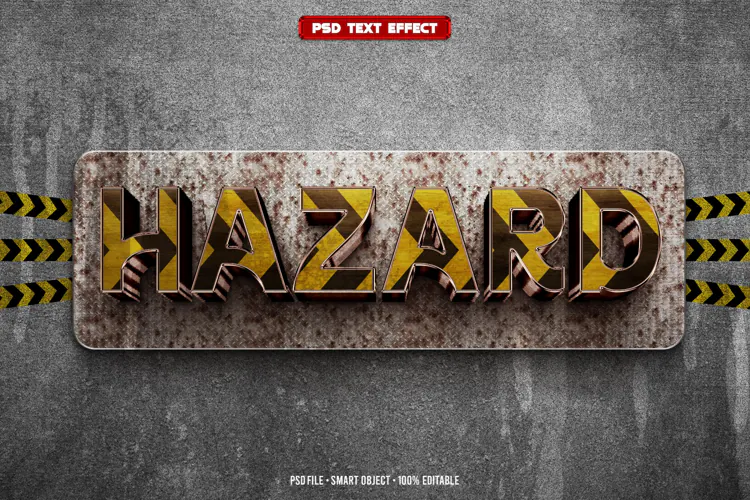 Hazard 3D editable text effect