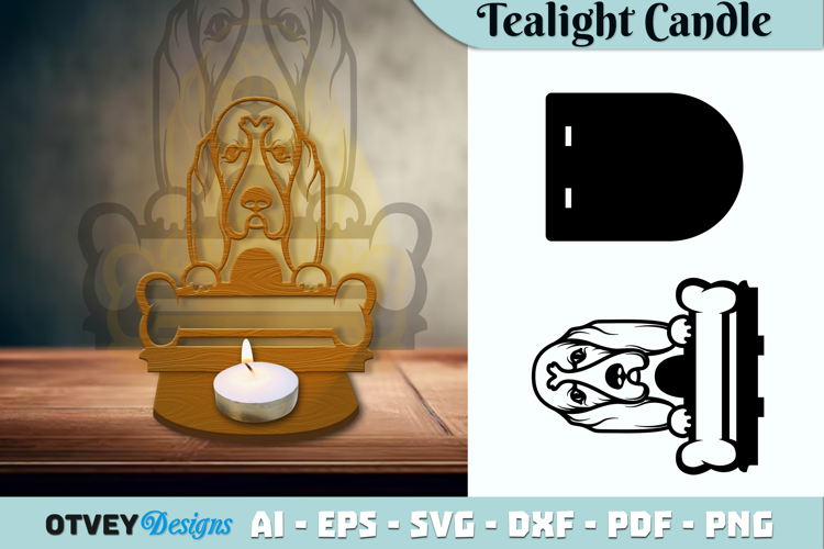 Head Dog Animals Tealight Candle Holder Lasercut