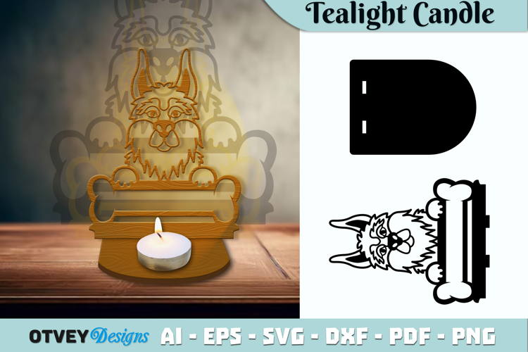 Head Dog Animals Tealight Candle Holder Lasercut