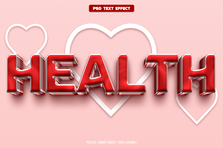 Health 3D editable text effect