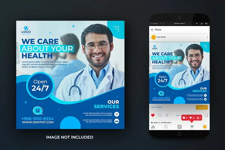 Healthcare Medical Consultant Social Media Design Template