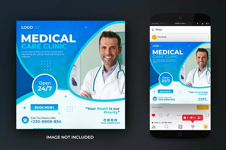 Healthcare Medical Social Media Post Design Template