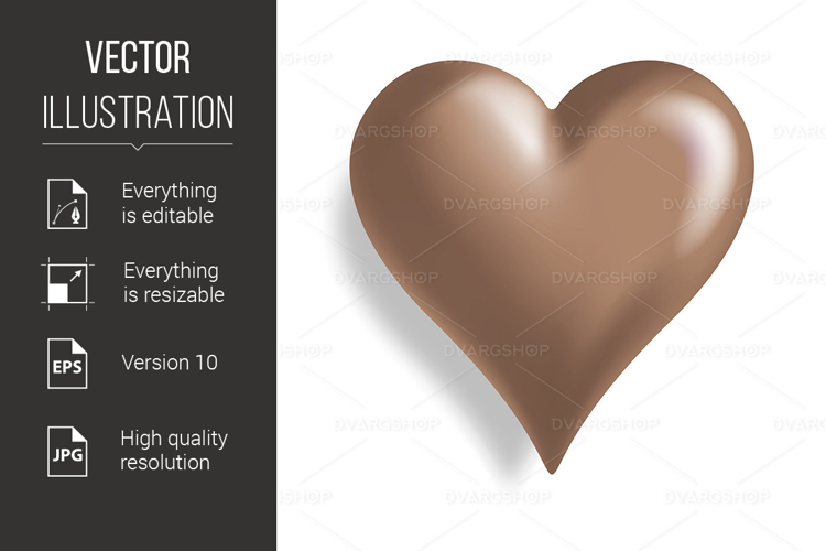 A simple heart on a white background