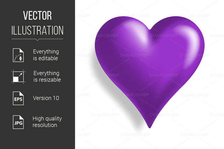 A simple heart on a white background