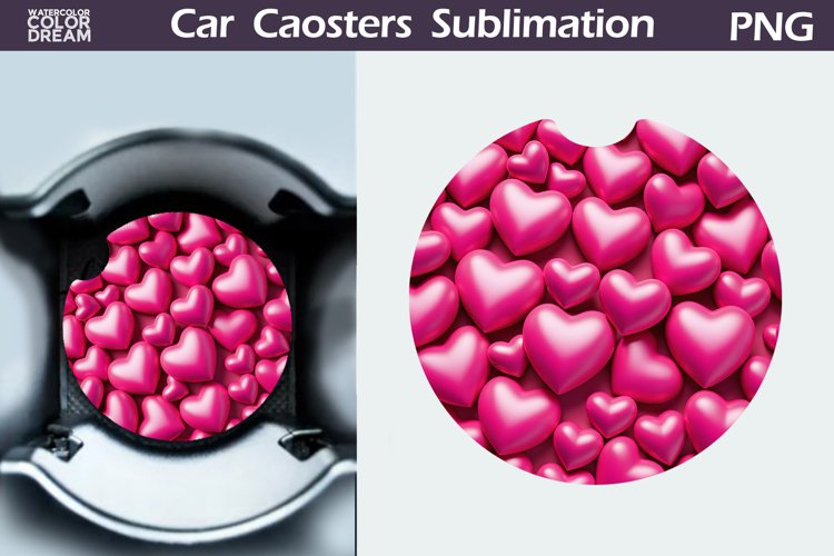Heart Car Coaster | 3D Heart Coaster | Car Coaster
