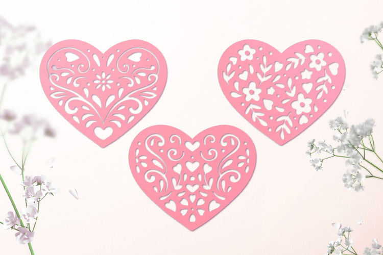 Heart SVG / heart floral svg / heart paper cut