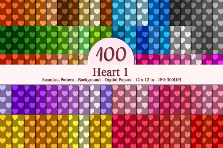 Heart 1 Valentine Seamless Pattern Digital Papers (6468317)