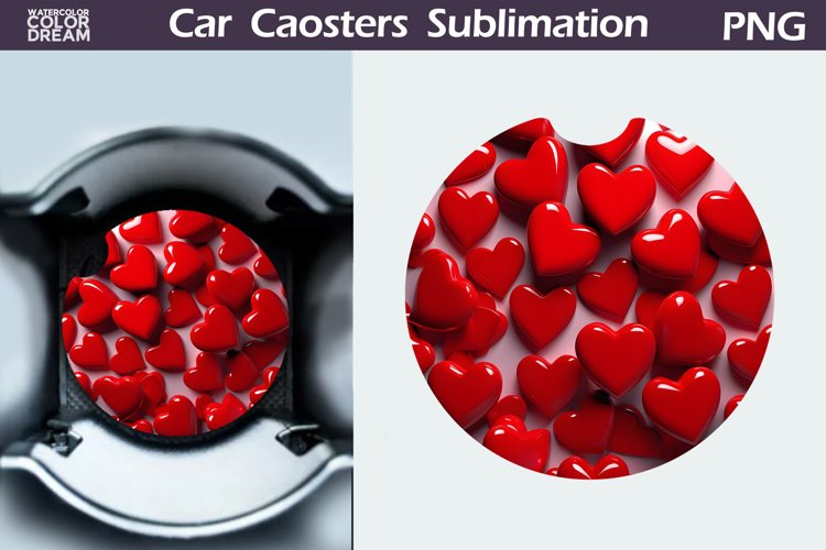 Heart Car Coaster | 3D Heart Coaster | Car Coaster