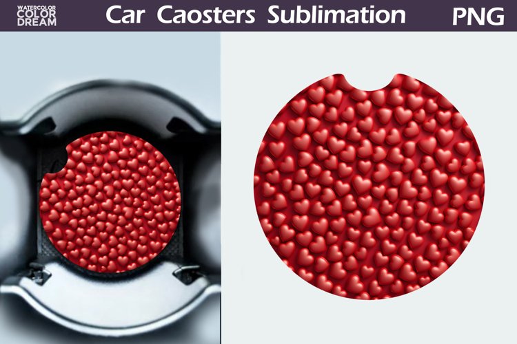 Heart Car Coaster | 3D Heart Coaster | Car Coaster example image 1