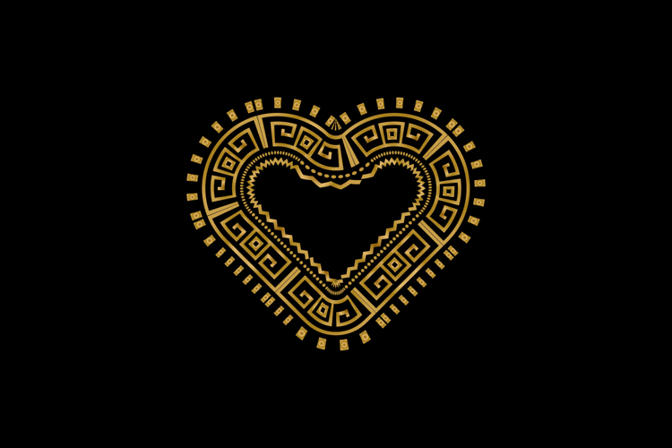 Heart abstract art decorative ornament luxury golden element