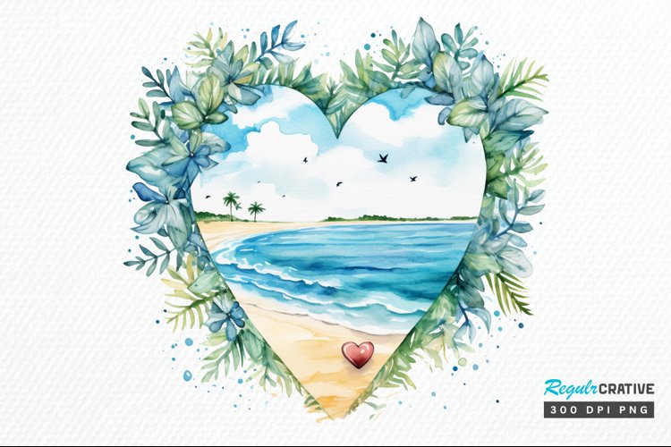 Watercolor Beach Clipart Image 12