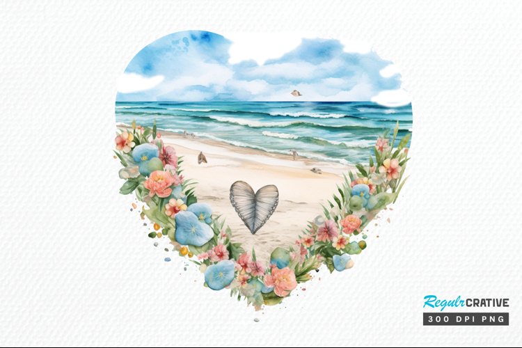 Watercolor Beach Clipart Image 18